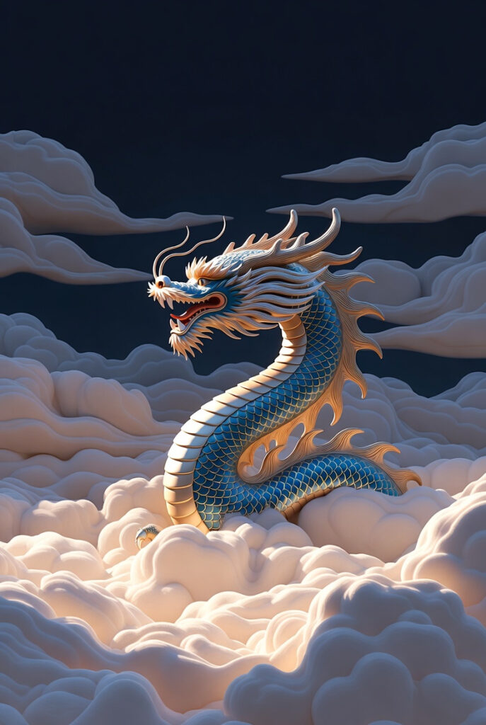 돈을 부르는 청룡 배경화면 구름