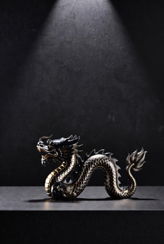 돈을 부르는 용 조각상