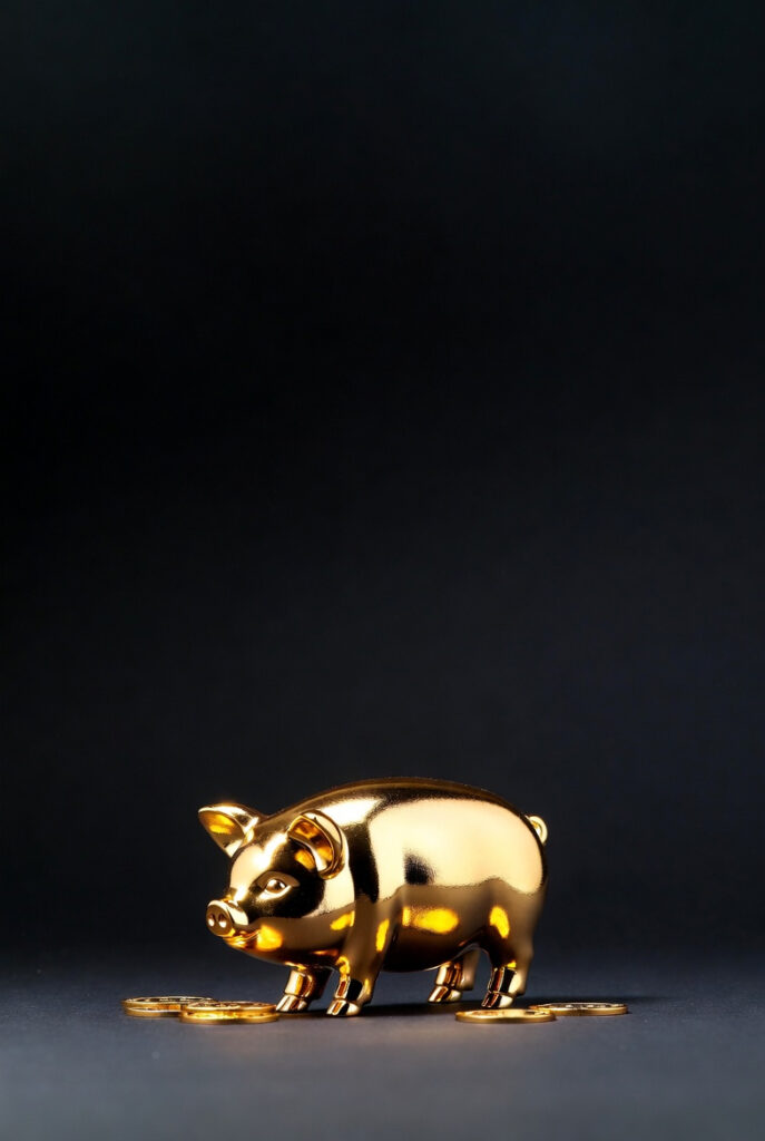 검은 배경 황금돼지 배경화면
