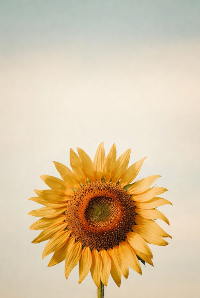 해바라기 배경화면 한송이