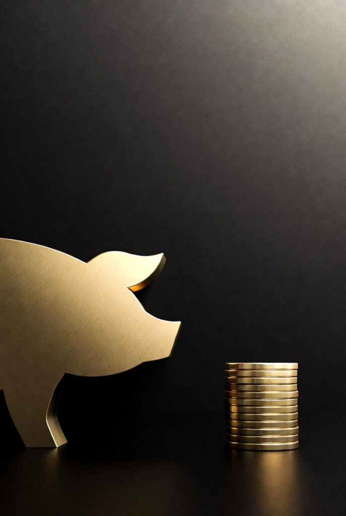 검은 배경 황금돼지 심플 배경화면
