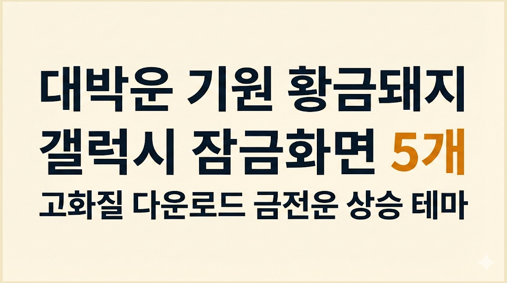대박운 기원 황금돼지 갤럭시 잠금화면