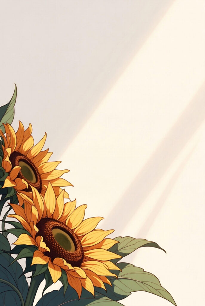 해바라기 배경화면 일러스트 따뜻한 느낌