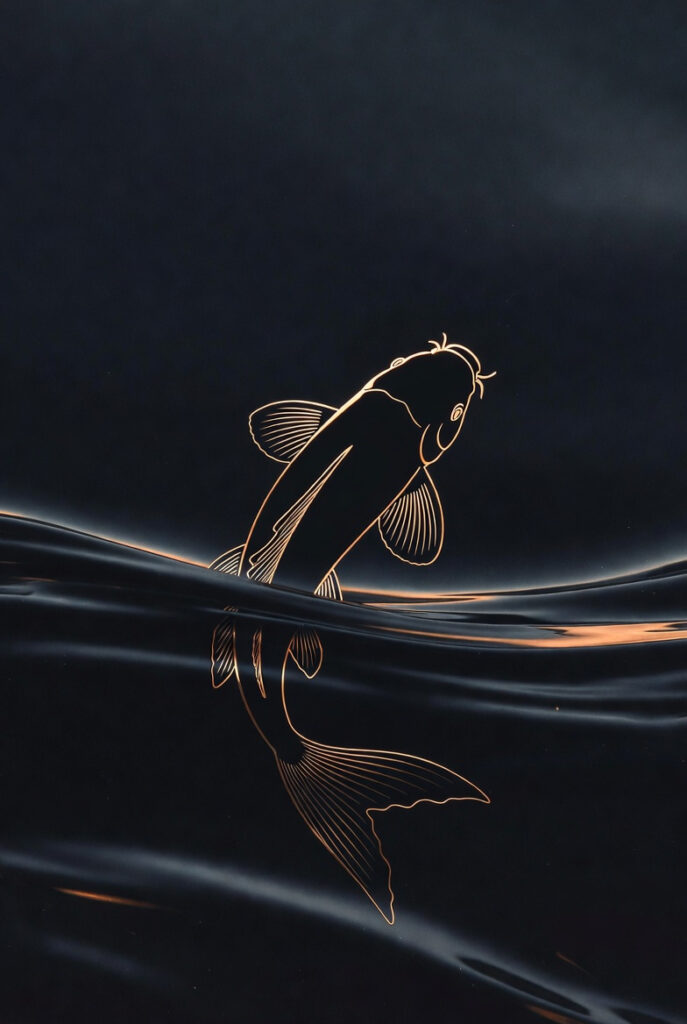 황금잉어 배경화면 일러스트