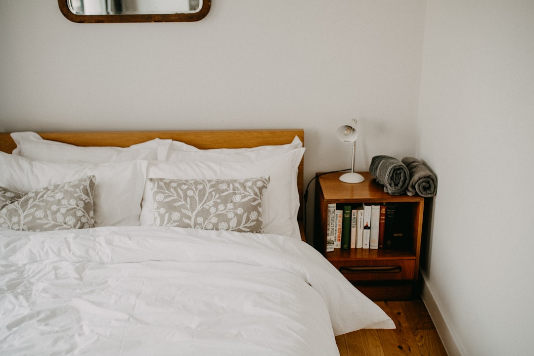 bedroom bedside table organized